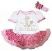 Baby Dress My 1st Birthday White Bodysuit Pink Sequin Tutu Romper NB-18m (0-3 Months)