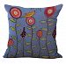 ChezMax Linen Blend Flowers&Tree Pattern Sofa Seat Cushion Cotton Square Decorative Throw Pillow Cushion 18 X 18''