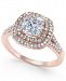 Charter Club Rose Gold-Tone Stone and Crystal Double Halo Statement Ring, Created for Macy's