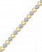 Diamond Accent Heart Link Bracelet in 18k Gold-Plate