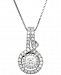 Diamond Halo Cluster Pendant Necklace (1/2 ct. t. w. ) in 14k White Gold