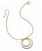 Thalia Sodi Gold-Tone Pave Double Circle Pendant Necklace, Created for Macy's
