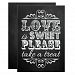 Love Is Sweet - Chalkboard Wedding Sign Card