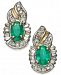 Emerald (1 ct. t. w. ) & Diamond (1/4 ct. t. w. ) Stud Earrings in 14k Gold