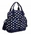 CLD 8Colors Women's Diaper Nappy Bag 4pcs Backpack Dots white dot dark blue