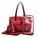Mengma Red Baby Diaper Mutifunctional Crossbod Nappy Changing Bag Tote Satchel Mummy Bag (Red)