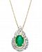 Emerald (3/4 ct. t. w. ) & Diamond (1/5 ct. t. w. ) Pendant Necklace in 14k Gold