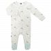 Kushies Baby Boys Front Snap Sleeper, White Print, 1 Month