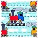 SheetWorld Kiddie Trains Fabric - By The Yard - 101.6 cm (44 inches)