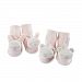 Baby Aspen Bear and Bunny Pink Rattle Socks - 2 pairs
