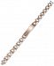 Men's Diamond Accent Id Link Two-Tone Bracelet in Stainless Steel & Rose Ion-Plating