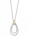 Duo by Effy Diamond Two-Tone Teardrop Pendant Necklace (1/2 ct. t. w. ) in 14k Gold and White Gold