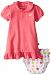 Magnificent Baby Girls Newborn Polo Dress with Diaper Cover, Hot Pink, 12 Months