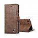 Iphone 7 Wallet Case Genuine Leather For IPhone 7 4.7 Real Leather Retro Flip Cover Stand Holder With Card Slot Hard Plastic PC Skin Pouch Brown