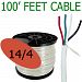 14 Gauge 4 Conductor 100 ft Oxygen Free In Wall Speaker Wire FT4 / UL Rated (14/4)