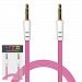 IWIO Samsung Galaxy J2 Prime Baby Pink FLAT 3.5mm Gold Plated Jack to Jack Male AUX Auxiliary Stereo Jack Connection Cable Lead Wire