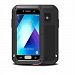 LOVE MEI Armor Tank Aluminum Metal Shockproof Rainproof Dirtproof Hard Cover Case with Anti-blue Light Tempered Glass Screen Protector Film for Samsung Galaxy A5A/520 2017 (Black)