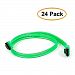 eDragon SATA III 6Gbps Cable with Locking Latch, Green straight-Straight 18 inch 24 Pack, ED715908