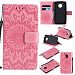 NEXCURIO Moto G5 Leather Case [Embossed Flower] Scratch Resistant Book Style Folio Cover Wallet Leather Case Holster for Motorola Moto G5 (Pink)