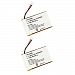 2 Pack of Plantronics 65358-01 Battery - Replacement Battery for Plantronics Wireless Headsets (500mAh, 3.7V) - Olympia Battery Rechargeable Lithium Polymer Battery
