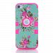 Lantier iPod Touch 6 Case, Lovely Cute Beautiful Luxury Flowers Design Hybrid 3 Layer Hard Case Cover with Silicone Inner Shell Case for Apple iPod Touch 6th Generation Hot Pink