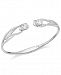 Eliot Danori Silver-Tone Cubic Zirconia Hinged Bangle Bracelet, Created for Macy's