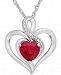 Lab-Created Ruby (1-1/6 ct. t. w. ) & Diamond Accent Heart Pendant Necklace in Sterling Silver