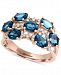 Effy London Blue Topaz (3-1/4 ct. t. w. ) & Diamond (1/4 ct. t. w. ) Ring in 14k Rose Gold