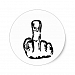 Middle Finger Classic Round Sticker
