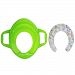 Dovewill Secure Comfort Potty Training Toilet Seat with Soft Cover Pads & Handle for Unisex Kids Toddlers - 40*41cm, Green