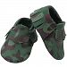 Camo Print Suede Patriotic Baby Moccasins - Hand Stitched High Quality Leather Shoe for Infant or Toddler (12-18 month)