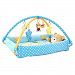 Dovewill Baby Musical Play Mat Soft Crawling Play Gym Outdoor Activity Gym Mat with Sides and Removable Toys - Blue, 12 Months