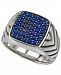 Esquire Men's Jewelry Sapphire Cluster Ring (1 3/8 ct. t. w. ) in Sterling Silver, Created for Macy's