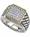 Esquire Men's Jewelry Diamond Two-Tone Ring (3/4 ct. t. w. ) in Sterling Silver & 14k Gold, Created for Macy's