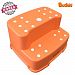 [Budsia] Baby Kids Extra-Wide & Tall Jumbo Step Stool with Removable Non-Slip Caps & Rubber Grips / Made in Korea / 5 Colors (Orange) by Budsia