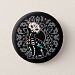 Girly Day of the Dead cute skeleton cat custom 2 Inch Round Button