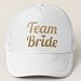 Team Bride Gold Glitter White Mesh Trucker Hat Cap