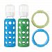 Lifefactory BPA-Free Baby Bundle Gift Set with 2 9-Ounce Glass Baby Bottles and 2 Silicone Teethers, Ocean and Grass Green