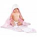 Baby Aspen Little Princess 4 Piece Bath Time Gift Set, Pink/White/Silver, 0-6 Months