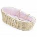 Badger Basket Natural Moses Basket (Pink Gingham Bedding)