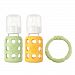 Lifefactory BPA-Free Glass Baby Bottle Gift Set with Two 4-Ounce Glass Bottles and Silicone Teether, Green & Yellow by Lifefactory