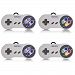 kiwitata Classic Retro Super SNES USB Controller Jopypads for Win PC/MAC Gamepads (Grey/Multi Color Keys+Purple Keys 4 Pack)