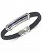 Esquire Men's Jewelry Sapphire Black Woven Leather Bracelet (1/3 ct. t. w. ) in Sterling Silver, Created for Macy's