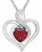 Rhodolite Garnet (1-3/8 ct. t. w. ) & Diamond Accent Heart Pendant Necklace in Sterling Silver