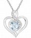 Aquamarine (1-1/10 ct. t. w. ) & Diamond Accent Heart Pendant Necklace in Sterling Silver