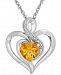 Citrine (1-1/10 ct. t. w. ) & Diamond Accent Heart Pendant Necklace in Sterling Silver