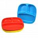 Re Play 3 Count Divided Plates, Red, Yellow, Blue Kids, Infant, Child