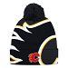 Calgary Flames Adidas NHL Oversized Logo Cuffed Pom Knit Hat