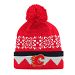 Calgary Flames Adidas NHL Snowflake Cuffed Pom Knit Hat