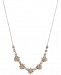Marchesa Gold-Tone Crystal & Imitation Pearl Flower Collar Necklace